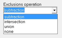 Exclusions operation